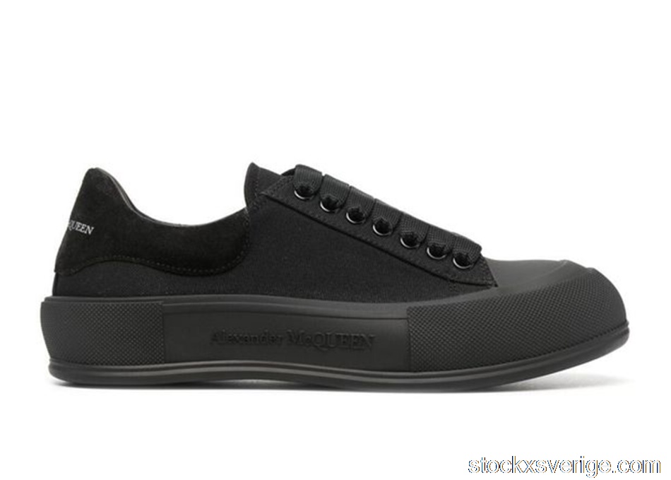 Alexander McQueen Deck Skate Plimsoll Lace-Up Triple Black654594W4MV71000