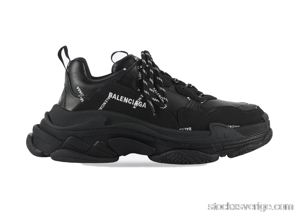 Balenciaga All Over Logo Triple S Black (W)524039W2FA11090