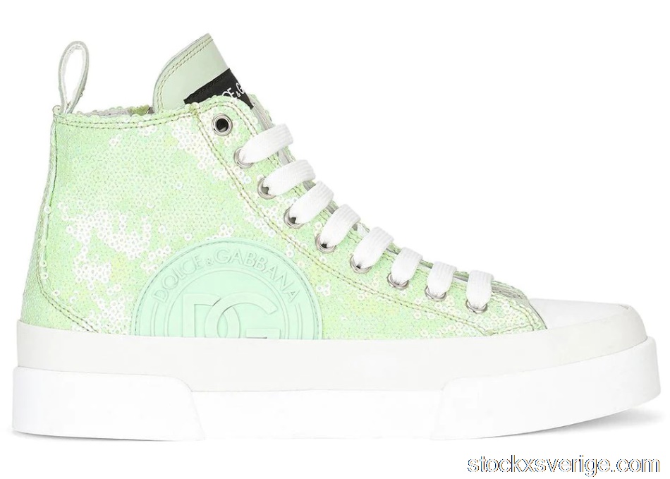 Dolce & Gabbana Portofino High Top Sequin Lime Green (W)CK1887AQ273