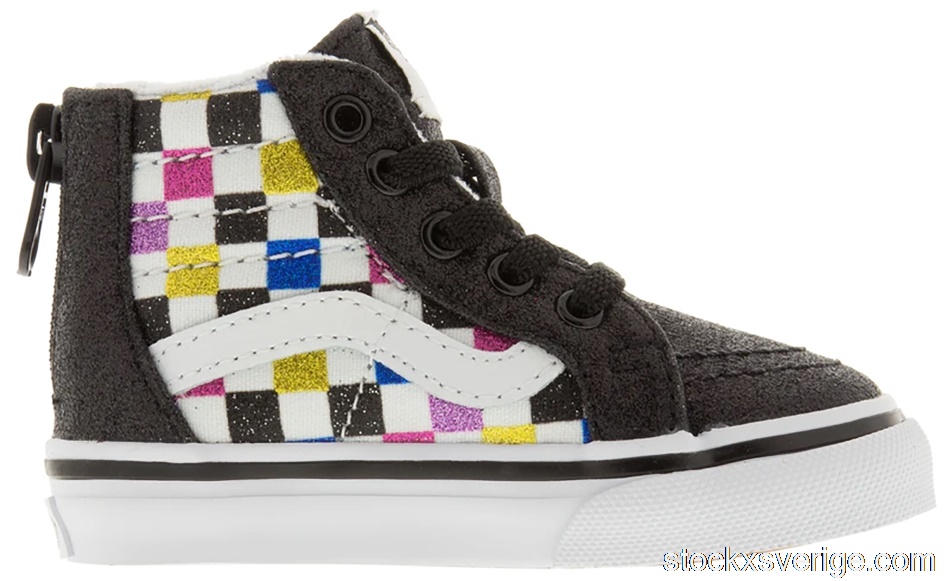Vans Sk8-Hi Zip Glitter Checkerboard Black (TD)VN0A4BV1V3P